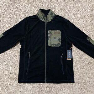 Roark Jacket Mens Medium Black Camo Landfall Fleece Full Zip Adventure Hiking